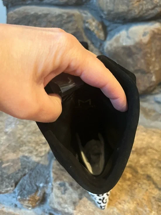 Marc Fisher Black Cuff Leopard-Print Pointed Ankle Boots - Picture 4 of 5